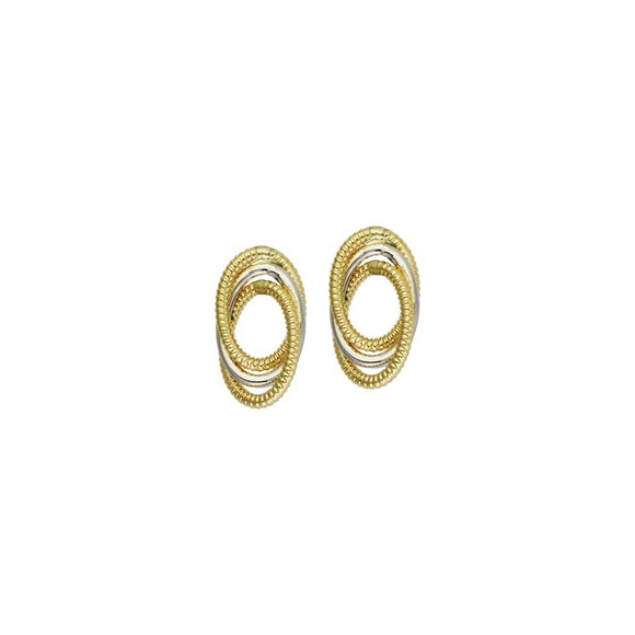 14K Solid Gold Love Knot Oval Loveknot Earrings